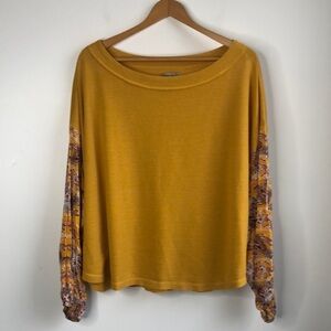 Wonderly mustard yellow boatneck top